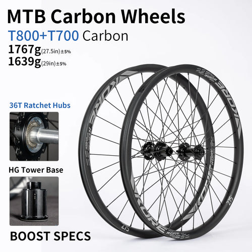 KORE 28mm MTB Carbon Wheelset — 27.5/29in BOOST