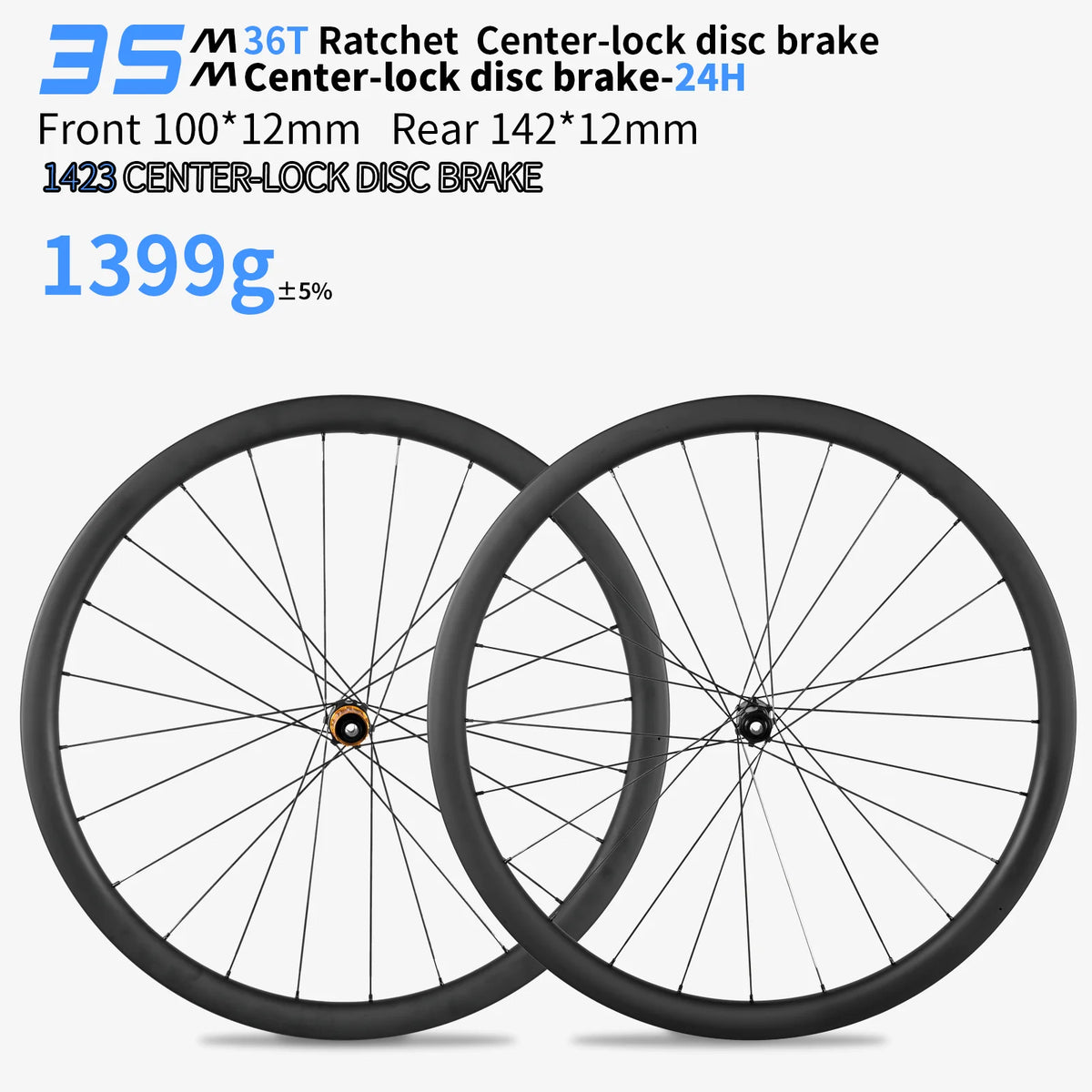 KORE No Logo 35mm Carbon Wheelset — 36T