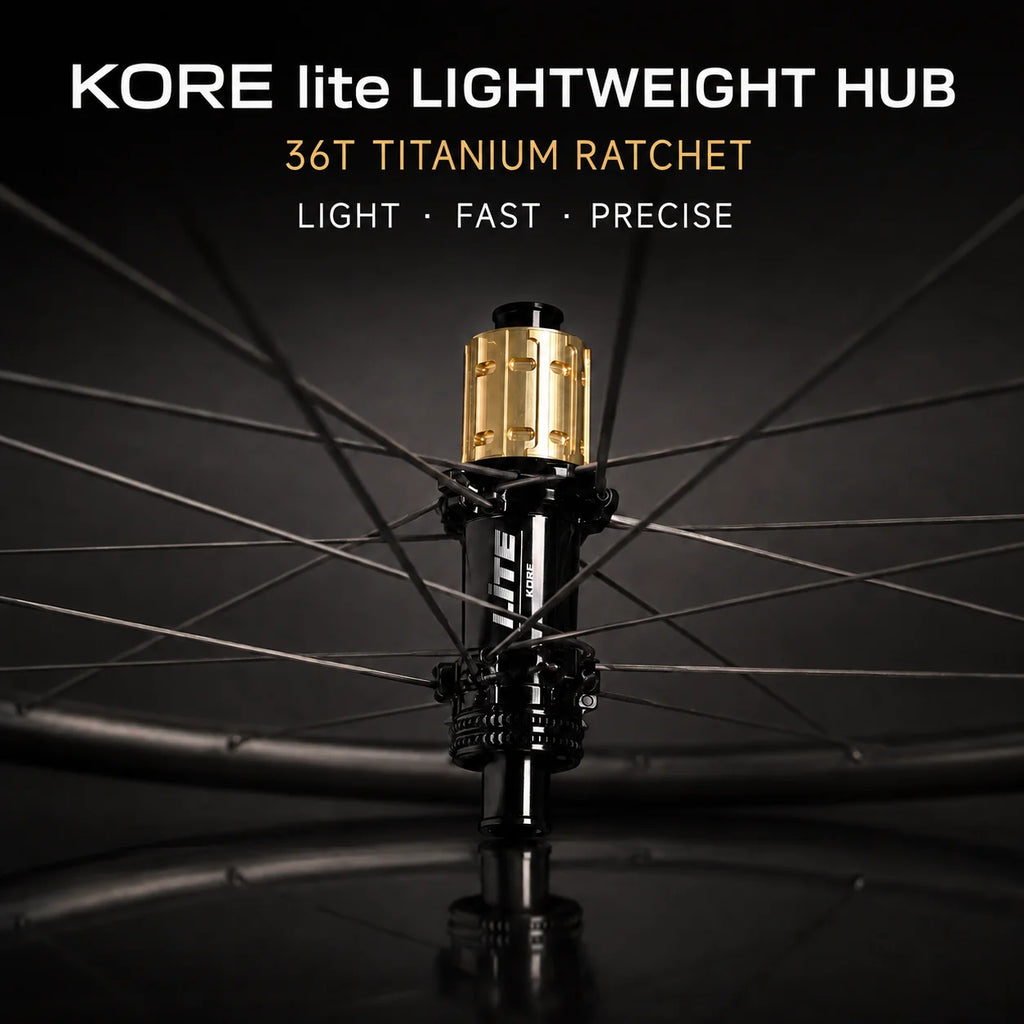 KORE lite 50mm Carbon Wheelset — 975g — Titanium-Carbon Spokes