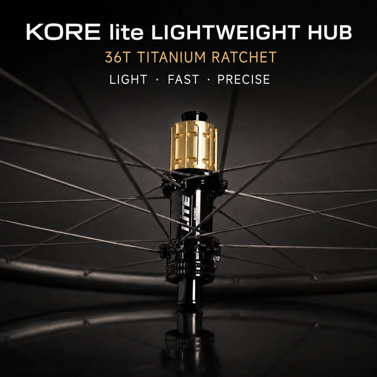 KORE lite 50mm Carbon Wheelset — 975g — Titanium-Carbon Spokes