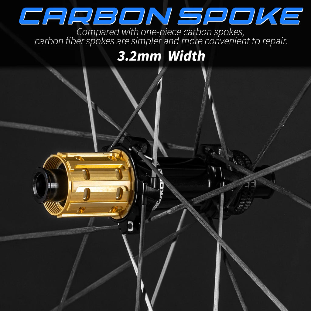 KORE CYCLONE Black 50mm Carbon Spoke Wheelset — 1249g