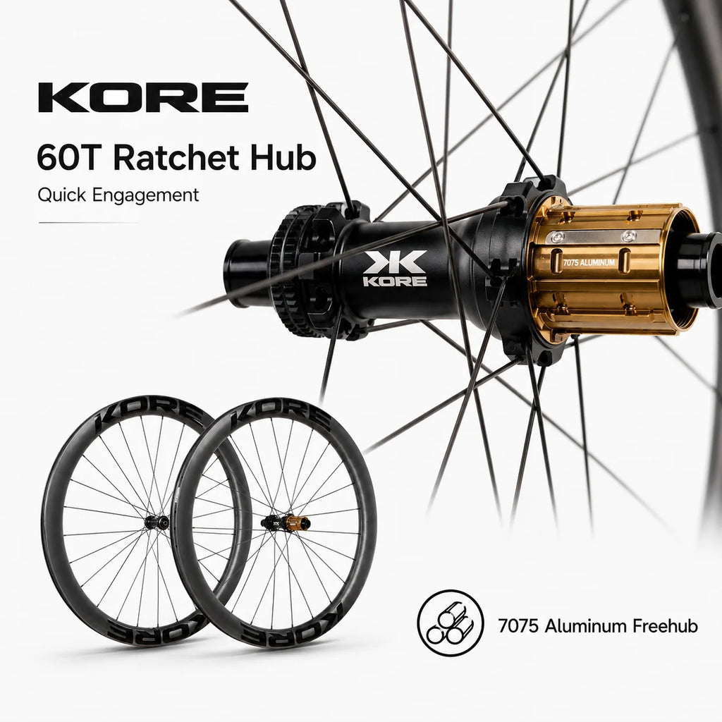 KORE TITAN 50mm Gravel Carbon Wheelset — 32mm Inner — 1325g