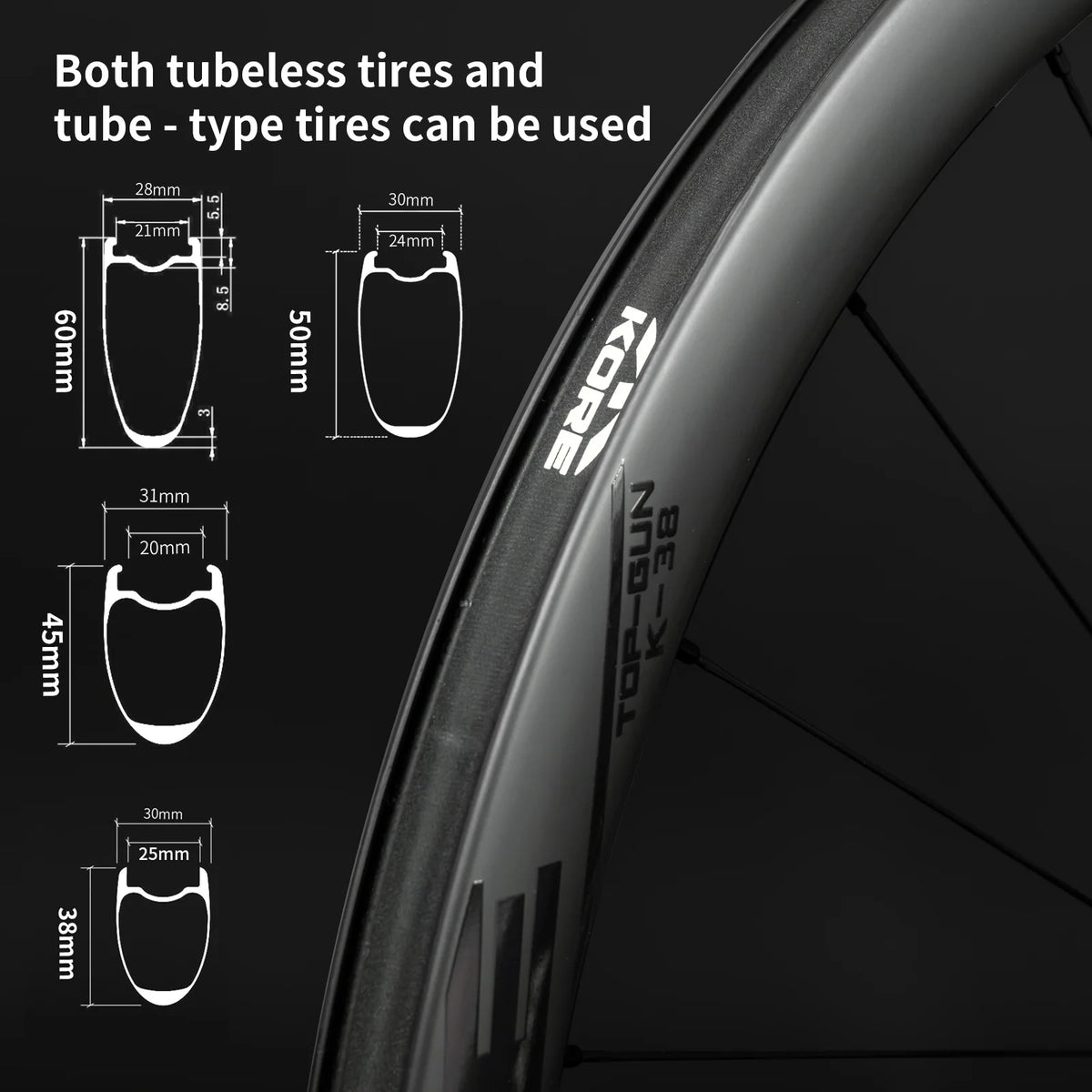 KORE TOP 45mm Carbon Wheelset — 1412g